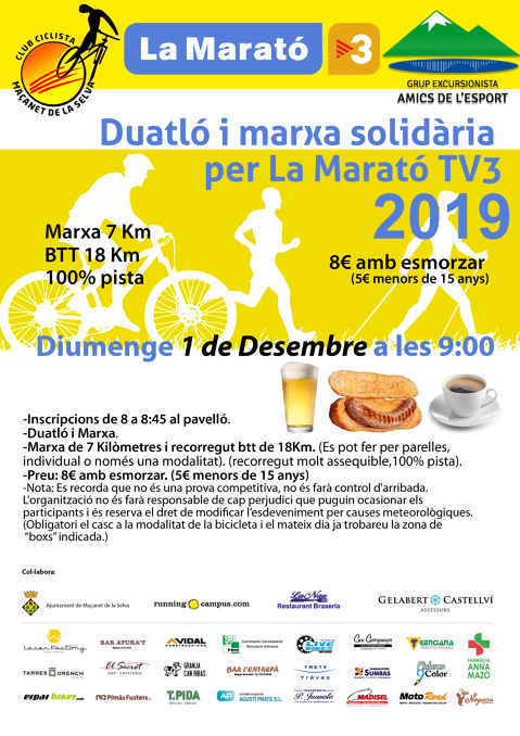 Duatló i marxa solidària per La Marató de TV3